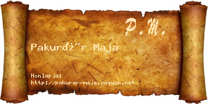 Pakurár Maja névjegykártya